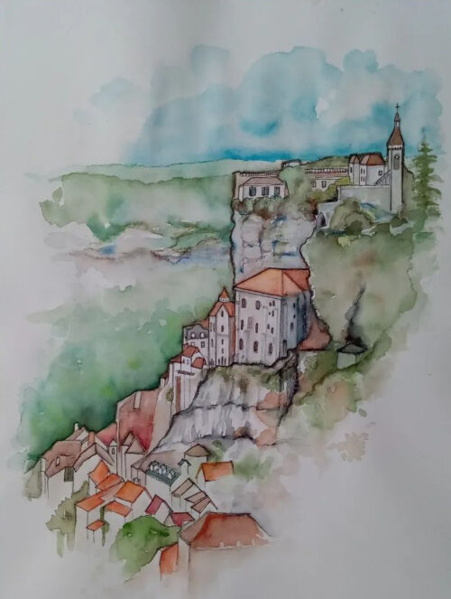 aquarelle rocamadour