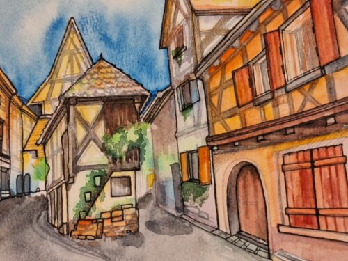 aquarelle eguisheim