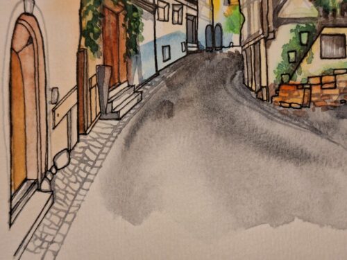 aquarelle eguisheim