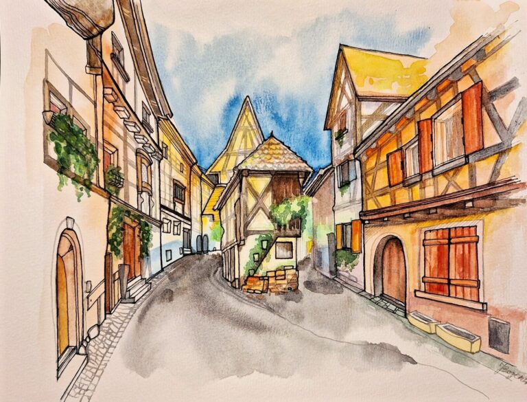 aquarelle eguisheim