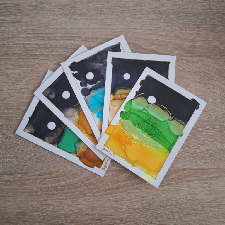 collection 5 cartes paysages nocturnes