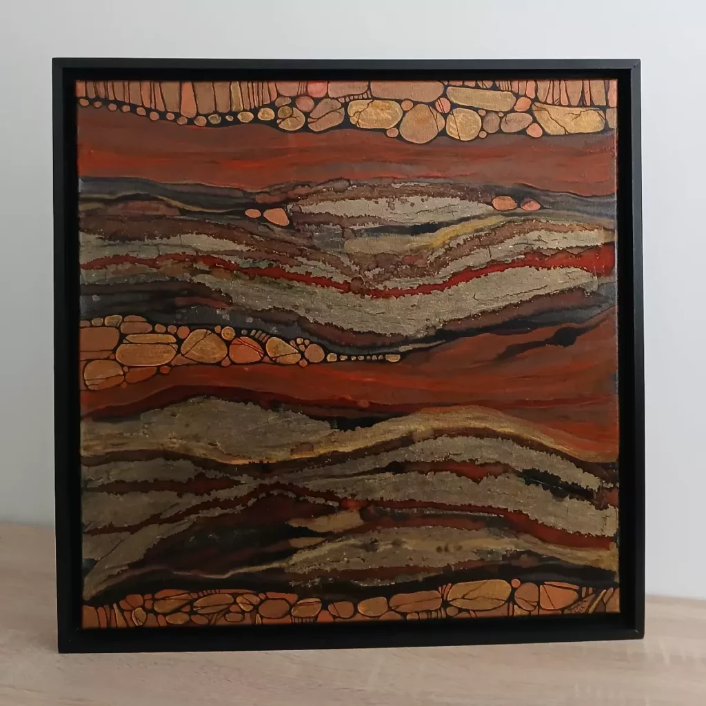 murmures de la terre tableau abstrait 50cm x 50cm