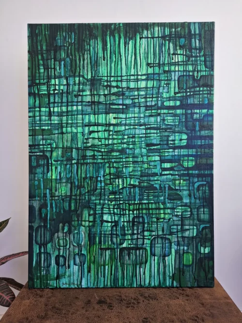 amazonia grand tableau abstrait 90cm x 65cm