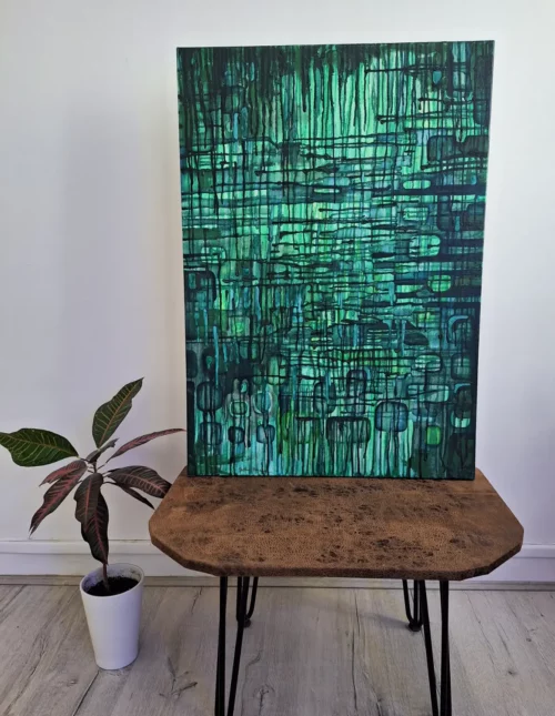 amazonia grand tableau abstrait 90cm x 65cm