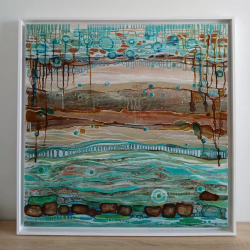 tableau contemporain paysage abstrait 70cm x 70cm