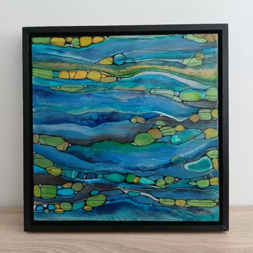 rivière abstract painting 30cm x 30cm