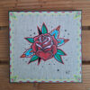 la rose rouge peinture tableau old shool